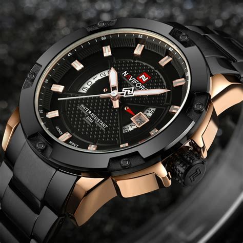 Mens Watches Top Luxury Brand NAVIFORCE Men Full Steel Watches Quartz ...