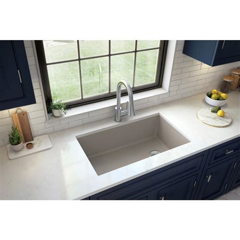 Karran Undermount Quartz Composite 32 in. Single Bowl Kitchen Sink in Concrete-QU-670-CN - The ...