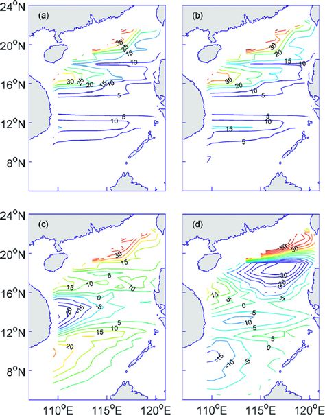 The difference of thermocline depth (m) between case 3a and case 1 in... | Download Scientific ...