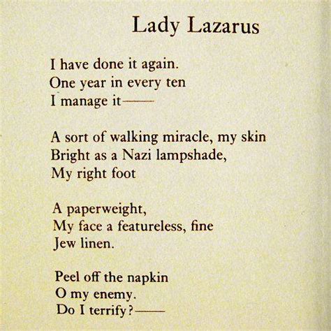 What Do You Know About Lady Lazarus Poem? | Attempts: 3267 - Quiz, Trivia & Questions