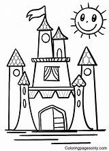 Castle With Hearts Coloring Page  Free Printable Pages sketch template