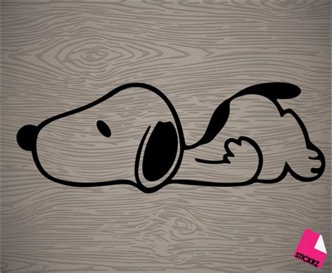 cute snoopy laying down vinyl decal sticker free by Stickrz