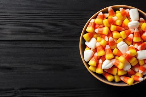 Premium AI Image | Halloween candy corn in classic white orange and yellow colors with space for ...