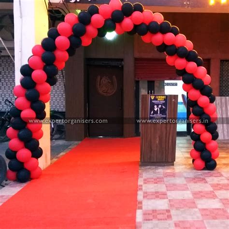 Red & Black Balloon Arch for Entrance Gate Decoration - Chandigarh