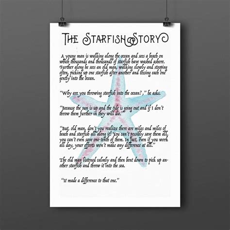 Starfish Story Watercolor Instant Download Printable Beach - Etsy