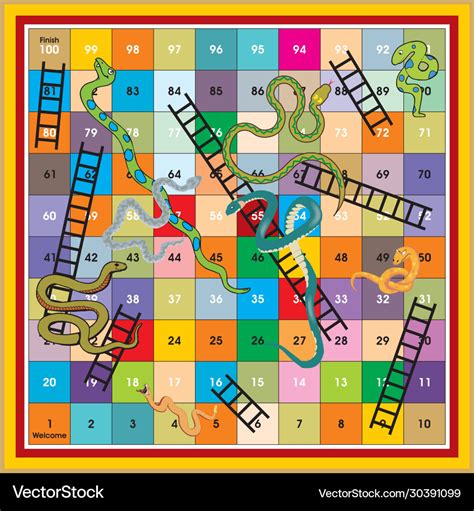 Snake ladder board game Royalty Free Vector Image