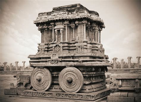 Stone Chariot, Hampi Ceramic Art by Chintamani Karambelkar