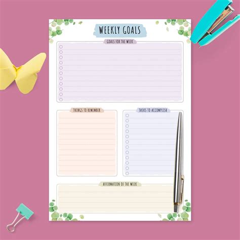 Goal Setting Templates and Goal Planners - Download PDF