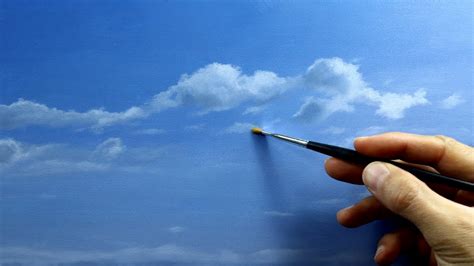 How to paint clouds - how to dry brush realistic clouds - realtime tutorial - YouTube