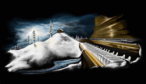 Winter Piano Landscape Digital Art by Csaba Buta - Fine Art America