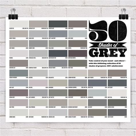 50 Shades of Grey Poster | 50 shades, Gray and Pantone chart