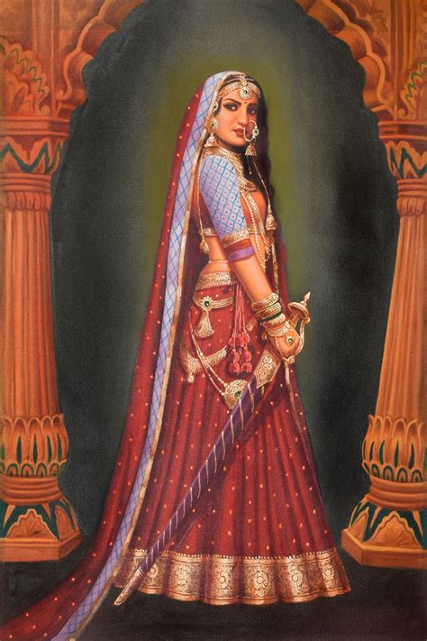 Lady with a Sword | Oil Painting on Canvas | Exotic India Art