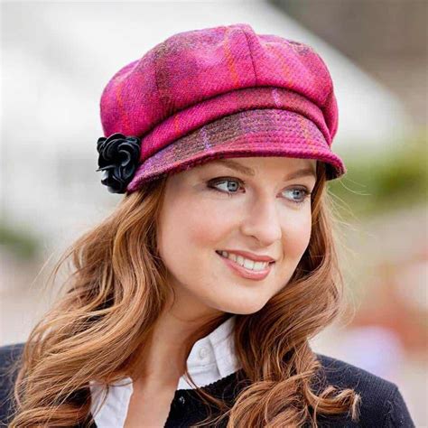 Ladies Red Plaid Wool Newsboy - Irish Caps USA