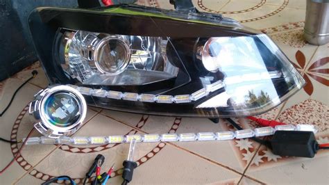 DRL + HID Projector Headlights Installation - YouTube