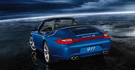 2011 Blue Porsche 911 Carrera 4S Cabriolet wallpapers