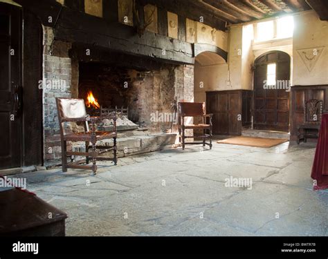 Interior of Gwydir Castle, originally a fortified manor house in the ...