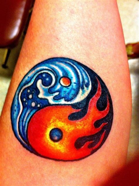 Yin yang tattoo fire and water - Tattooimages.biz