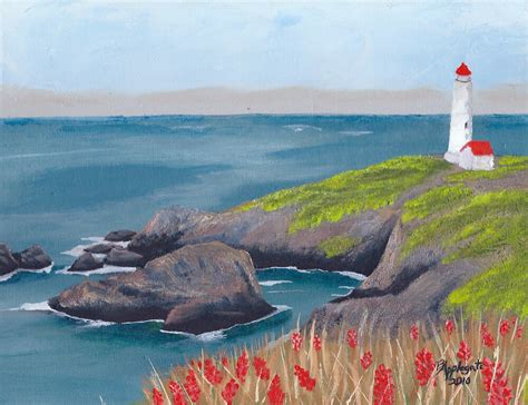 "Lighthouse Waiting ~ Seascape ~ Oil Painting" by Barbara Applegate | Redbubble