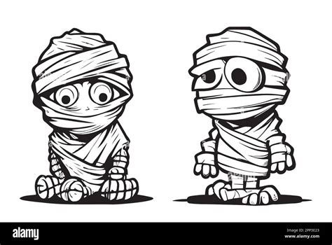 Mummy halloween cartoon hand drawn sketch illustration Stock Vector Image & Art - Alamy