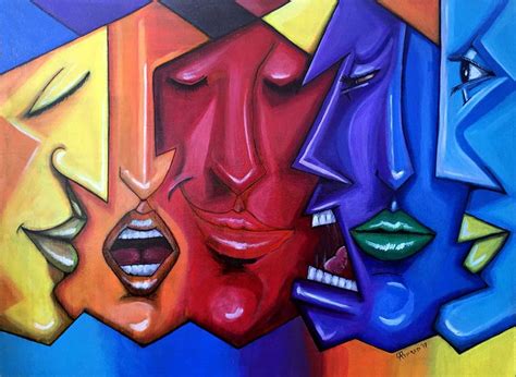 Many faces - Alema Art - Paintings & Prints, People & Figures, Other ...