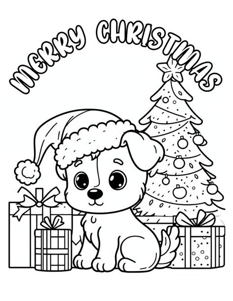 Free Christmas Dog Coloring Pages For Kids