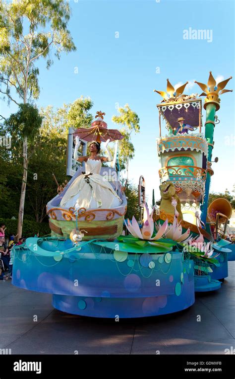 Princess Parade in Disneyland Amusement Park, California Stock Photo ...