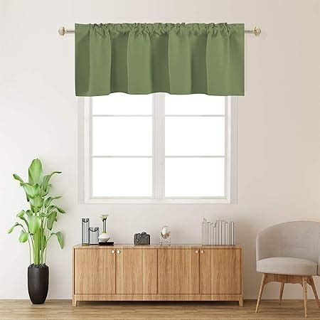 Amazon.com: Sage Green Bathroom Curtains Window Valance Room Darkening Blackout Valances for ...