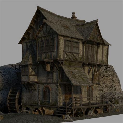 Medieval Watermill | historical buildings for Poser and Daz Studio | Medieval houses, Historical ...