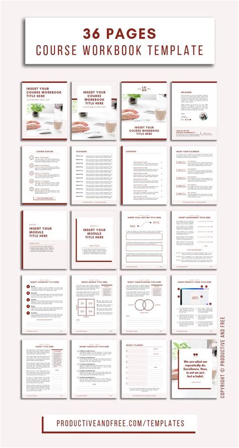 Save time and energy with this 36-page Canva Workbook Template | Course ...