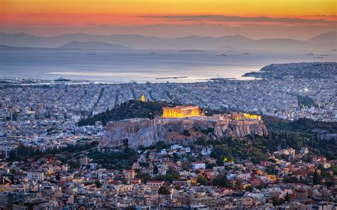 Ancient city Skyline Athens Acropolis Greece Bing 4K Preview ...