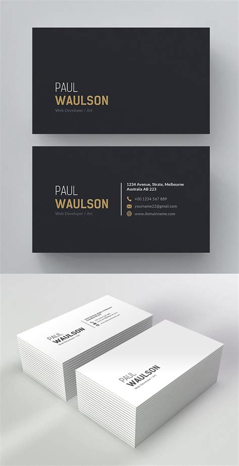 25 Minimal Clean Business Cards (PSD) Templates Graphic Design Junction