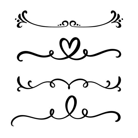 Vector vintage line elegant dividers and separators, swirls and corners decorative ornaments ...