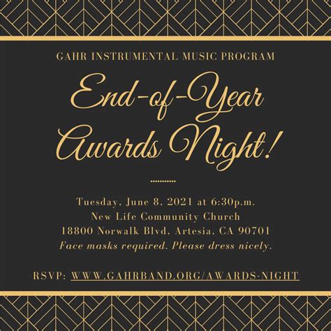 AWARDS NIGHT TUES 6/8 — Gahr Instrumental Music Program