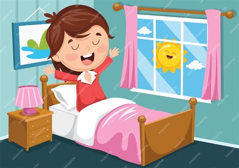 Premium Vector | Illustration of kid waking up