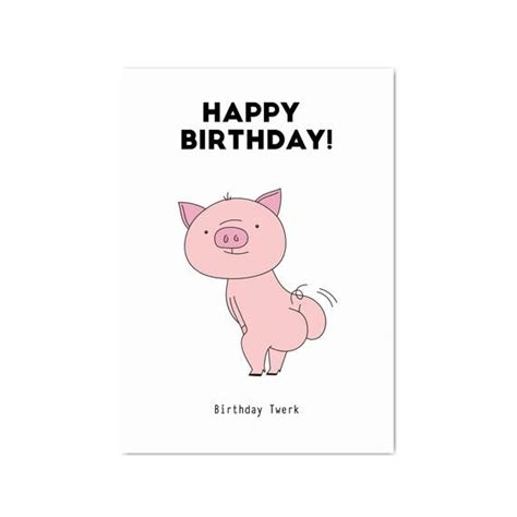 Pig Birthday Card Funny Birthday Card Birthday Card - Etsy | Открытки