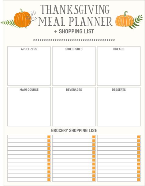 Thanksgiving Meal Planners & Shopping List Printables - FREE | Live Craft Eat