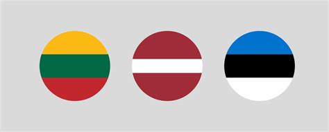 Vector illustration of Baltic countries flags in circle shape on light ...