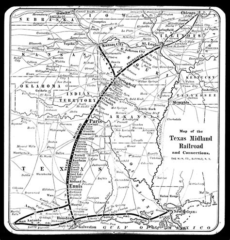 Texas Midland Railroad Company (Tex.), Map Showing Route circa 1910.