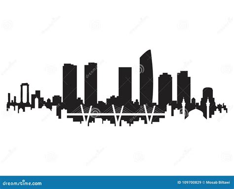 Amman Skyline And Landmarks Silhouette Vector Illustration ...