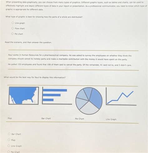 When presenting data graphically, you can choose from | Chegg.com