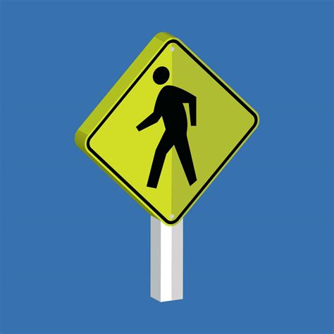 Pedestrian Crossing Sign 3d shape vector illustration 34212143 Vector ...