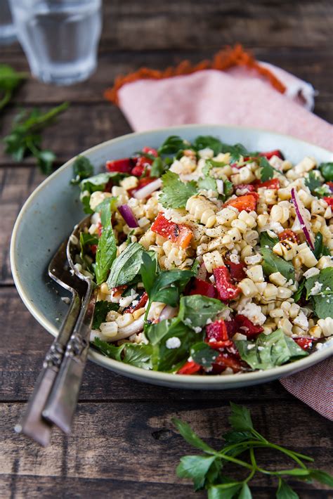 Roasted Corn Salad with Fresh Herbs — Foraged Dish