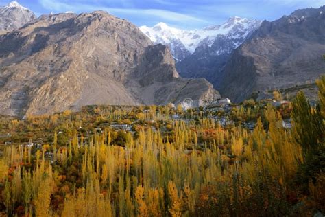 Hunza Valley in autumn. stock photo. Image of autumn - 125580522