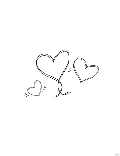 Simple Love Heart Drawing in Illustrator, PDF, SVG, JPG, EPS, PNG ...