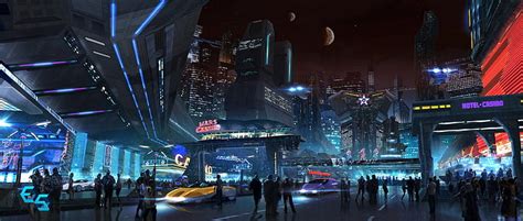 HD wallpaper: cyberpunk, town, futuristic, city, building exterior ...