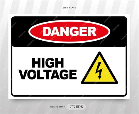 Premium Vector | Printable notice board danger high voltage