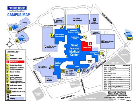 Hospital Map | Driving Directions | Saint Francis Medical Center