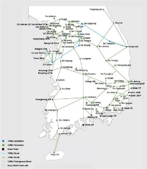 30: Electric power transmission grid in the Republic of Korea [100]. | Download Scientific Diagram