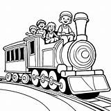 Children Riding toy train coloring Page Lulu Pages sketch template