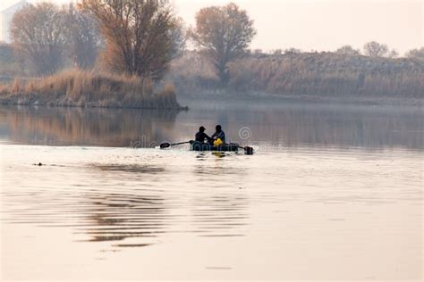 Fishing Boat on the Lake at Sunset Stock Image - Image of boat, outdoors: 105571911